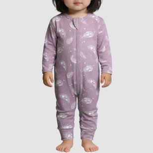 Modern zipper girls' thin onesie pajamas