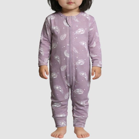 Modern zipper girls' thin onesie pajamas