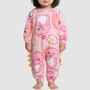 Cartoon loose-fitting thin onesie pajamas for girls