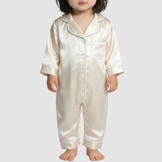 Silky soft girls' thin bodysuit pajamas