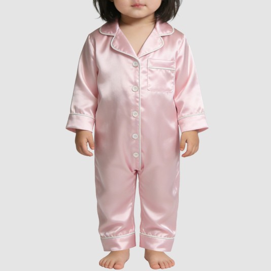 Simple and silky thin girls' onesie pajamas