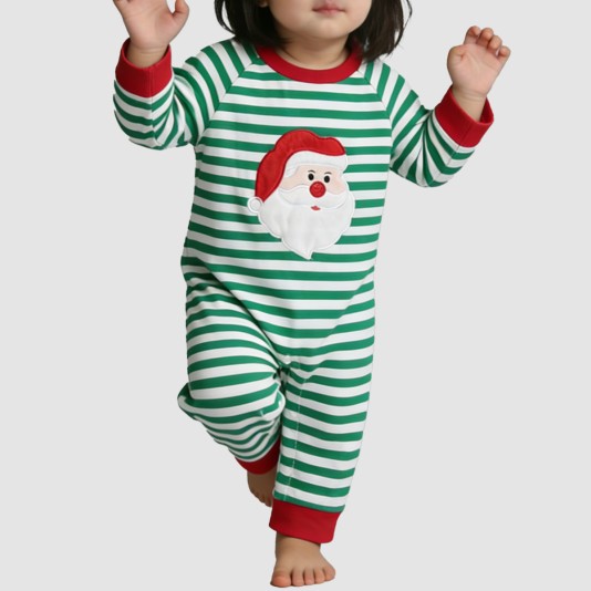 Striped soft girls' thin bodysuit pajamas