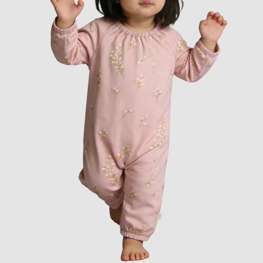 Fashionable printed girls' thin bodysuit pajamas