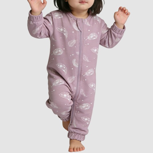 Modern zipper girls' thin onesie pajamas