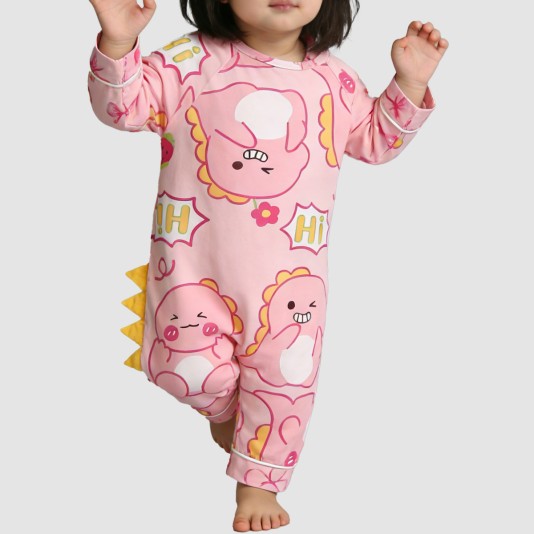 Cartoon loose-fitting thin onesie pajamas for girls
