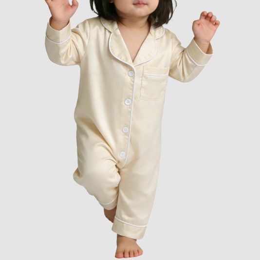 Silky soft girls' thin bodysuit pajamas