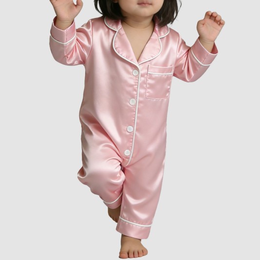 Simple and silky thin girls' onesie pajamas