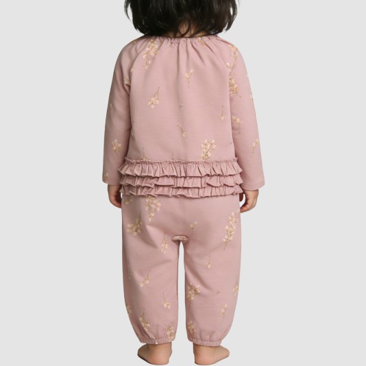 Fashionable printed girls' thin bodysuit pajamas