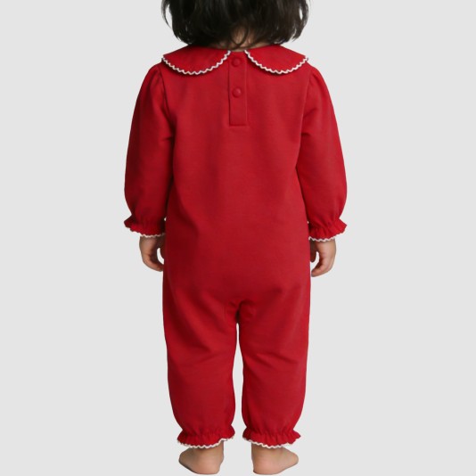 Pure cotton long-sleeved thin onesie pajamas for girls