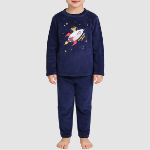 Autumn warm pure cotton girls' pajama set