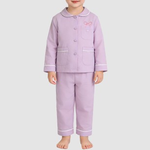 Striped comfortable cotton girls' pajama set