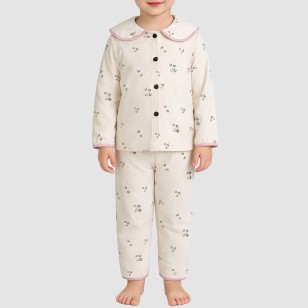 Soft and comfortable floral print girls' pajama set