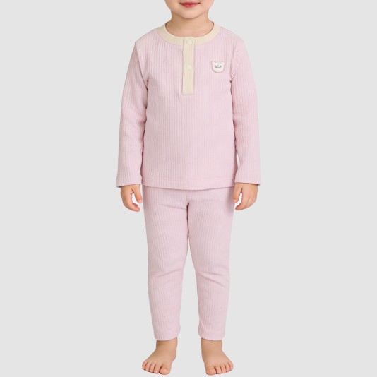 Casual pink comfortable girls' pajama set