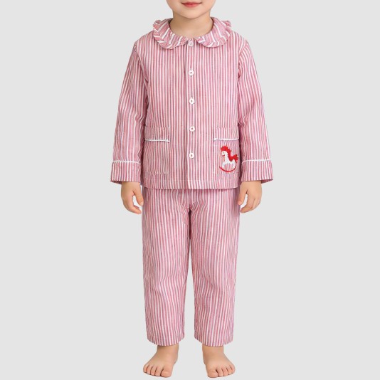 High-quality striped girls' pajama set