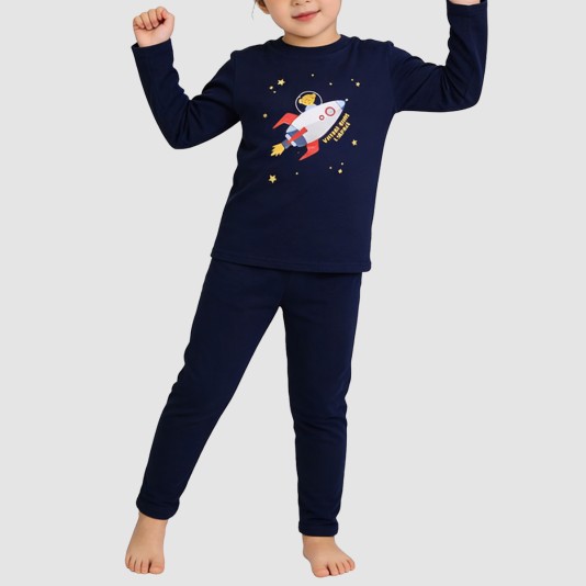 Autumn warm pure cotton girls' pajama set