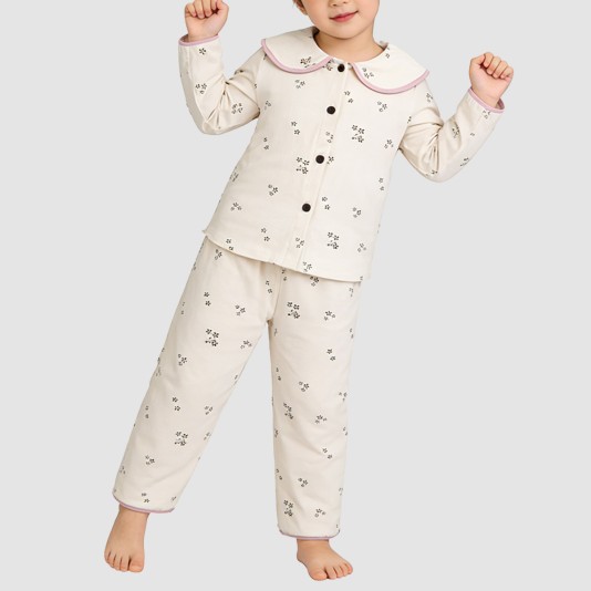 Soft and comfortable floral print girls' pajama set