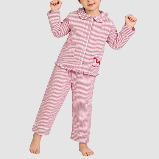 High-quality striped girls' pajama set