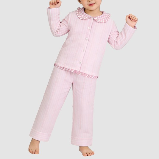 Simple striped loose-fitting girls' pajama set