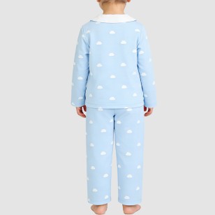 Blue soft cotton girls' pajama set
