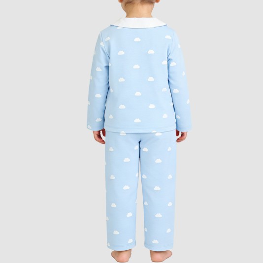 Blue soft cotton girls' pajama set