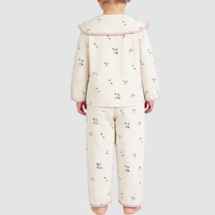 Soft and comfortable floral print girls' pajama set