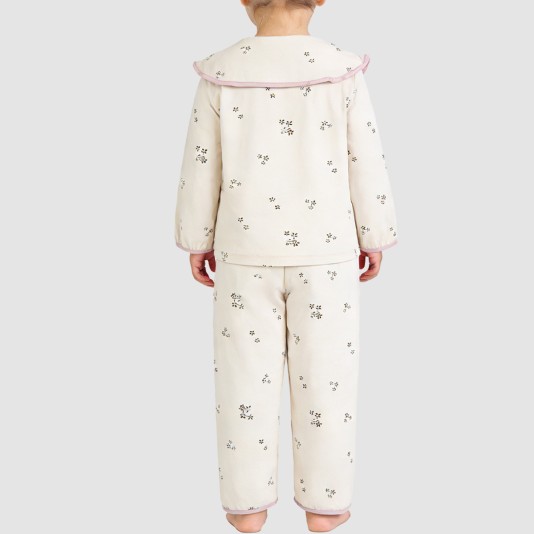 Soft and comfortable floral print girls' pajama set