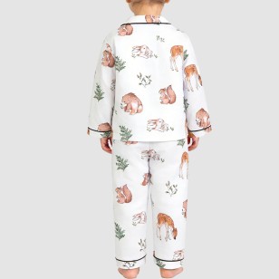 Animal print comfortable girls' pajama set