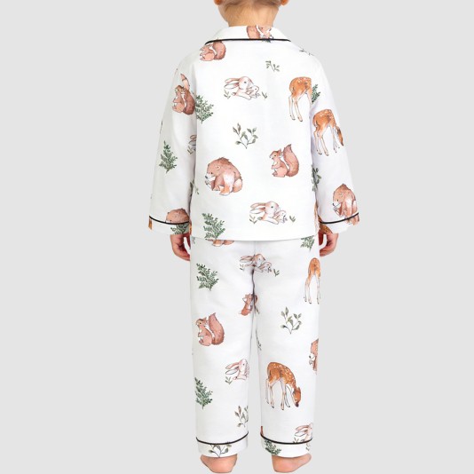 Animal print comfortable girls' pajama set