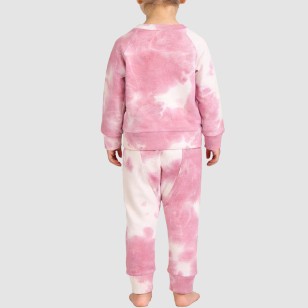 Tie-dye waffle knit girls' pajama set