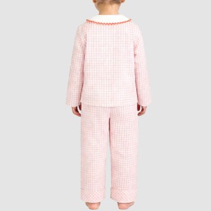 Checkered loose-fitting girls' pajama set