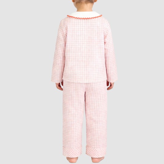 Checkered loose-fitting girls' pajama set